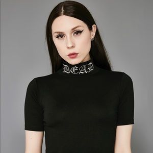 Widow Dead Mock Neck Top Size Small